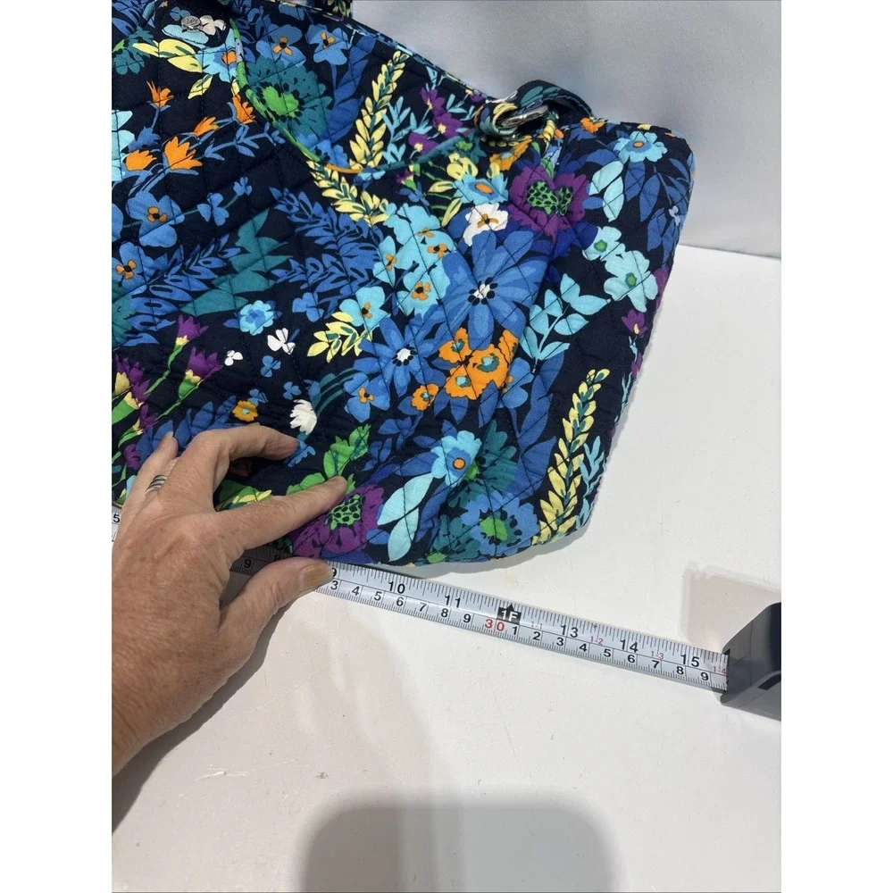 Vera Bradley Glenna Satchel Bag In Midnight Blues Pockets Shoulder Bag